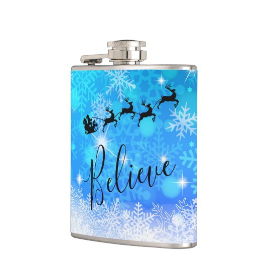 Santa Claus en zijn vliegende rendiertje - Geloof Heupfles (Links)