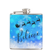 Santa Claus en zijn vliegende rendiertje - Geloof Heupfles (Voorkant)