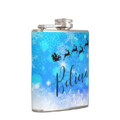 Santa Claus en zijn vliegende rendiertje - Geloof Heupfles (Rechts)