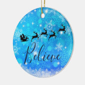 Santa Claus en zijn vliegende rendiertje - Geloof Keramisch Ornament (Links)
