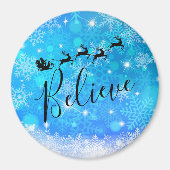 Santa Claus en zijn vliegende rendiertje - Geloof Magneet (Voorkant)