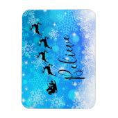 Santa Claus en zijn vliegende rendiertje - Geloof Magneet (Verticaal)