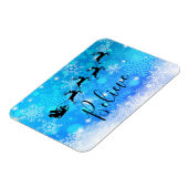 Santa Claus en zijn vliegende rendiertje - Geloof Magneet (Linkerzijde)