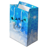 Santa Claus en zijn vliegende rendiertje - Geloof Medium Cadeauzakje (Achterkant Gekanteld)