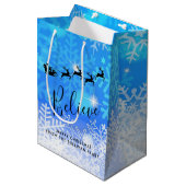 Santa Claus en zijn vliegende rendiertje - Geloof Medium Cadeauzakje (Voorkant Gekanteld)