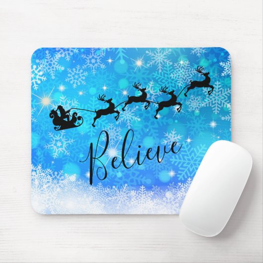 Santa Claus en zijn vliegende rendiertje - Geloof Muismat (Met muis)