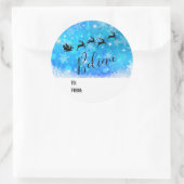 Santa Claus en zijn vliegende rendiertje - Geloof Ronde Sticker (Tas)