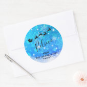 Santa Claus en zijn vliegende rendiertje - Geloof Ronde Sticker (Envelop)