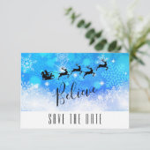 Santa Claus en zijn vliegende rendiertje - Geloof Save The Date (Staand voorkant)