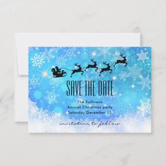 Santa Claus en zijn vliegende rendiertje - Geloof Save The Date (Achterkant)