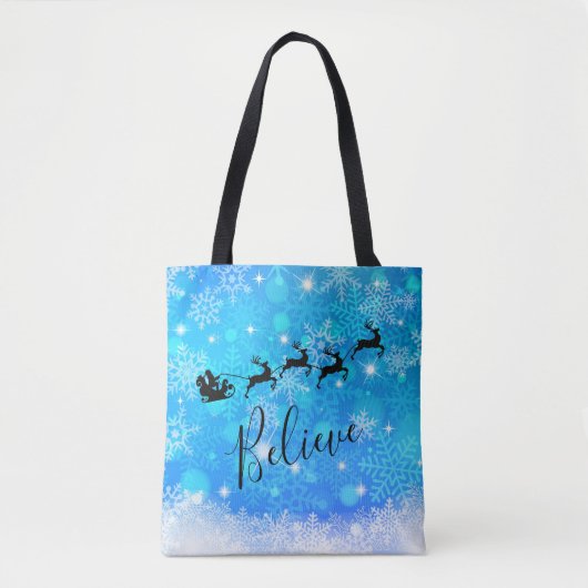 Santa Claus en zijn vliegende rendiertje - Geloof Tote Bag (Voorkant)