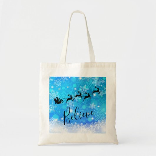Santa Claus en zijn vliegende rendiertje - Geloof Tote Bag (Voorkant)