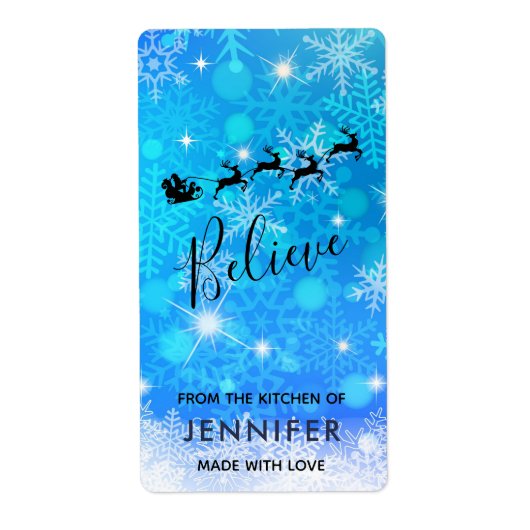 Santa Claus en zijn vliegende rendiertje - Keuken Etiket (Voorkant)