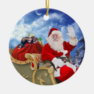 Santa Claus en Zijne kerstmis Keramisch Ornament