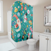 Santa Claus en Zijne Merry Friends Douchegordijn (In situ)