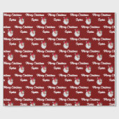 Santa Claus Face | Aangepast kerstcadeau Cadeaupapier (Vlak)