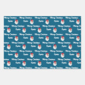 Santa Claus Face | Aangepast kerstcadeau Inpakpapier Vel (Voorkant 3)