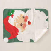 Santa Claus Face Blanket/Throw Sherpa Deken (Voorkant (horizontaal))