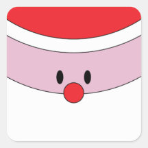 Santa Claus Face Christmas Gift Label