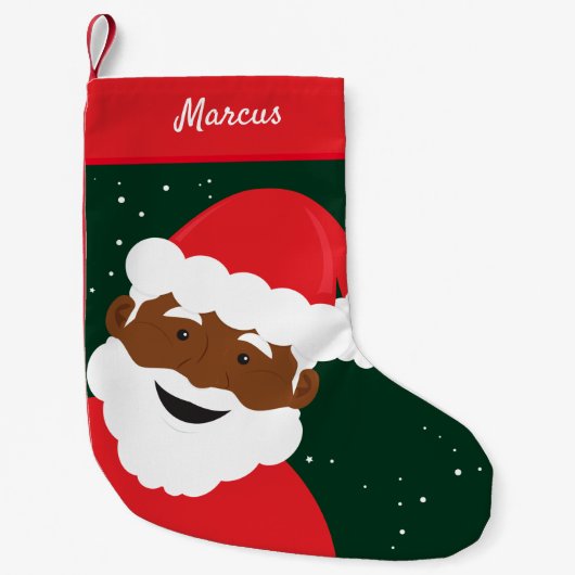 Santa Claus Face Green Brown Skin Name Kleine Kerstsok (Voorkant)