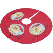 Santa Claus Face Ho Ho Red Kerstboom Rok (Gekanteld)