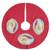 Santa Claus Face Ho Ho Red Kerstboom Rok (Voorkant)