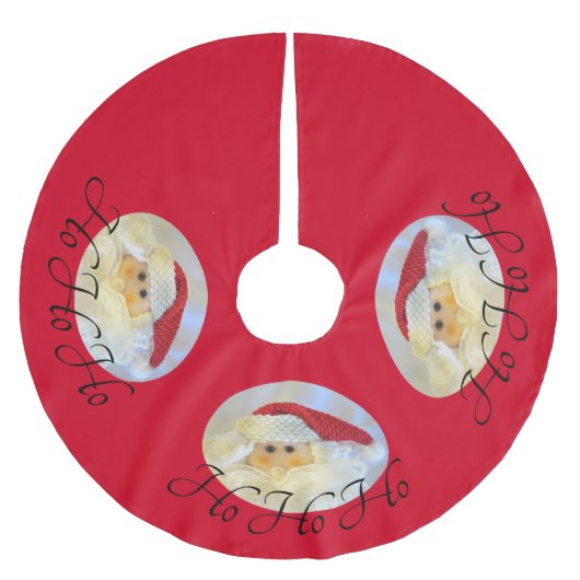 Santa Claus Face Ho Ho Red Kerstboom Rok (Voorkant)