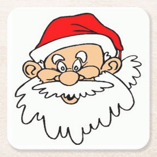 SANTA CLAUS FACE KARTONNEN ONDERZETTERS (Voorkant)