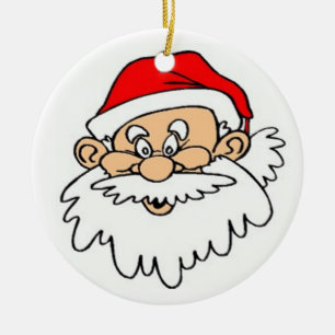 SANTA CLAUS FACE KERAMISCH ORNAMENT