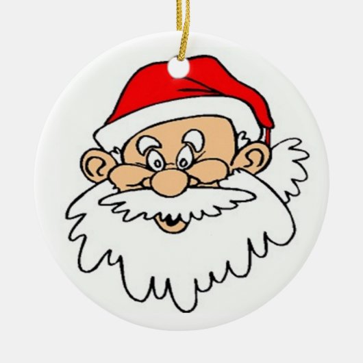 SANTA CLAUS FACE KERAMISCH ORNAMENT (Voorkant)