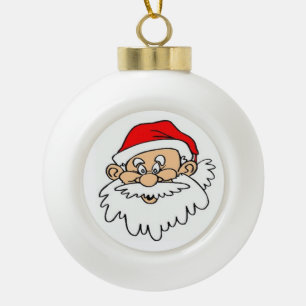 SANTA CLAUS FACE KERAMISCHE BAL ORNAMENT