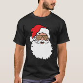 Santa Claus Face Leopard Print Sunbril T-shirt (Voorkant)