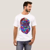 Santa Claus Face Made From Christmas Tree Lights T-shirt (Voorkant volledig)