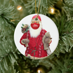 Santa Claus Face Mask Keramisch Ornament