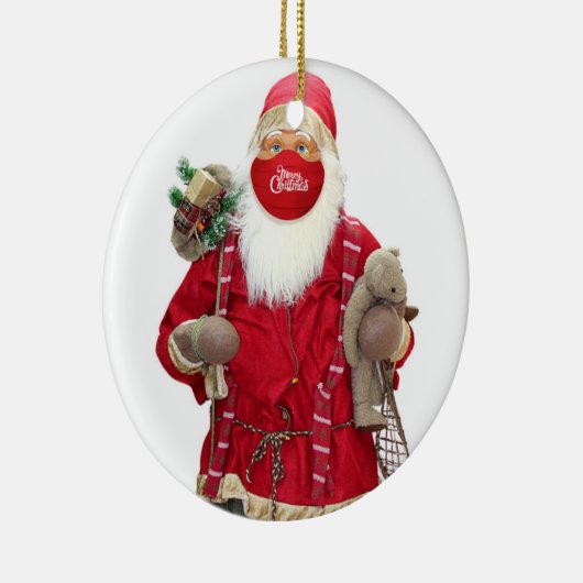 Santa Claus Face Mask Keramisch Ornament (Rechts)