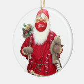 Santa Claus Face Mask Keramisch Ornament (Links)