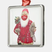 Santa Claus Face Mask Metalen Ornament (Links)