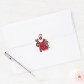 Santa Claus Face Mask Vierkante Sticker (Envelop)
