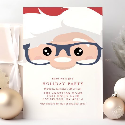 Santa Claus Face Modern kerstfeestdag Kaart