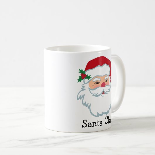 Santa Claus Face Personalized Holiday Coffee Mok (Voorkant rechts)