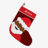 Santa Claus Face Red Brown Skin Name Kleine Kerstsok (Voorkant (Hangend))