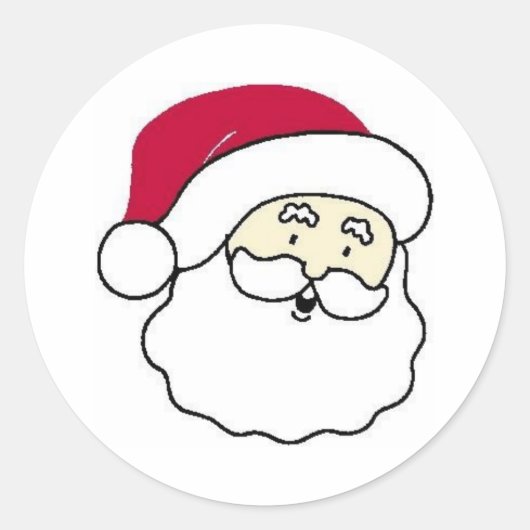 Santa Claus Face Ronde Sticker (Voorkant)