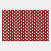 Santa Claus Face Roze Groen Rood Inpakpapier Vel (Voorkant 3)