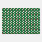 Santa Claus Face Roze Groen Rood Inpakpapier Vel (Voorkant 2)