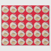 Santa Claus Face Schattige Ho Ho Rode Kerst Cadeaupapier (Vlak)