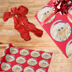 Santa Claus Face Schattige Ho Ho Rode Kerst Cadeaupapier