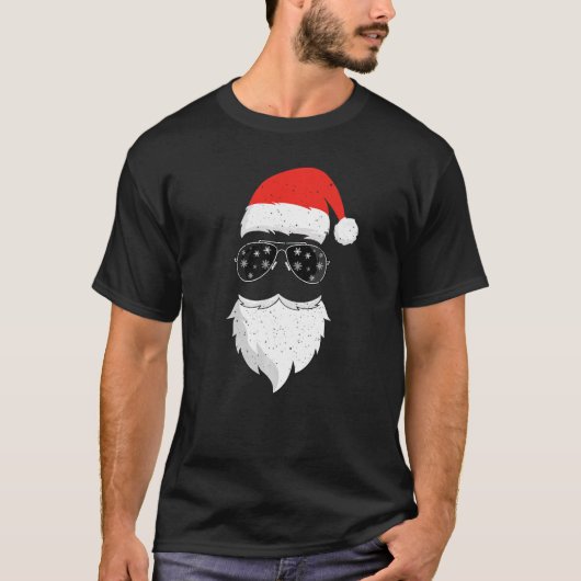 Santa Claus Face Sunbril met kerstmis M T-shirt (Voorkant)