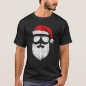 Santa Claus Face Sunbril met Pet Bard Christm T-shirt (Voorkant)