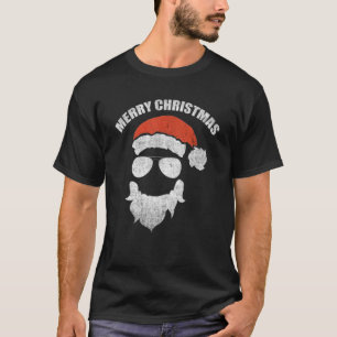 Santa Claus Face Sunbril met Pet Beard Christm T-shirt