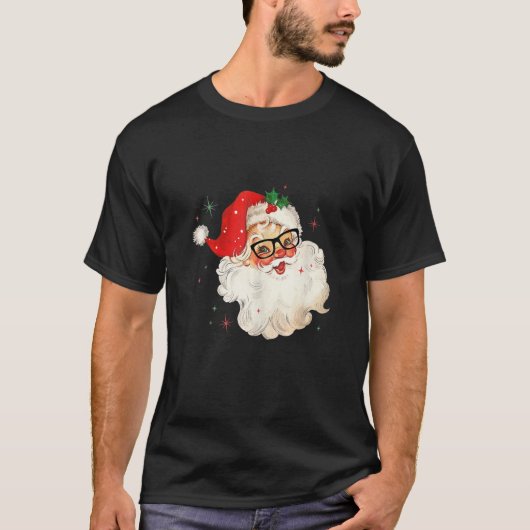 Santa Claus Face Sunbril met Pet Beard Christm T-shirt (Voorkant)